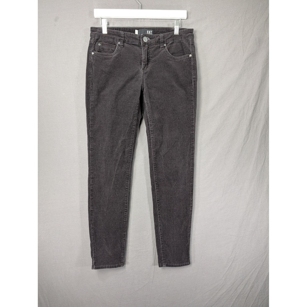 KUT from the‎ Kloth Women 6 Brown Corduroy Skinny Pants Diana Stretch Mid Rise